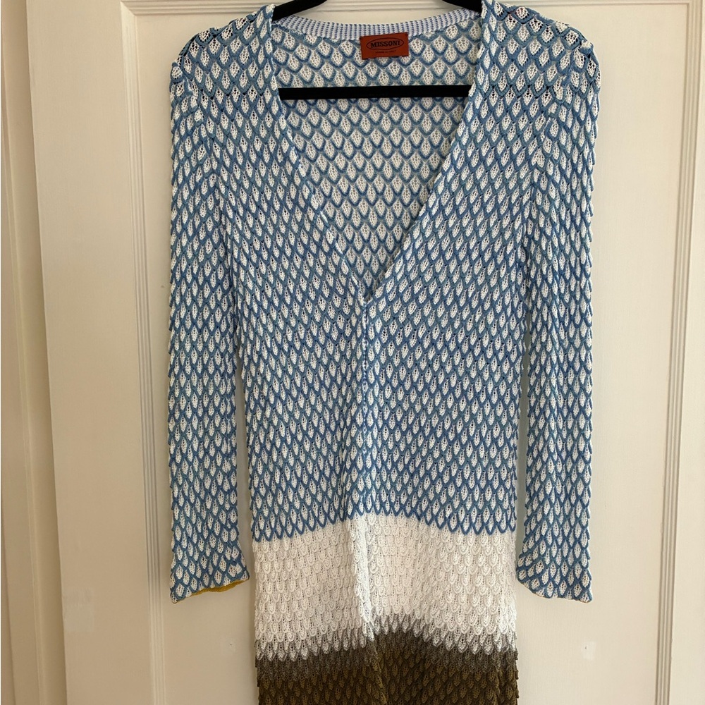 Missoni Blue and White Cardigan